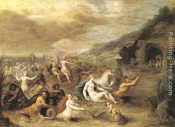 Triumph of Amphitrite painting - Frans the younger Francken Triumph of Amphitrite art painting